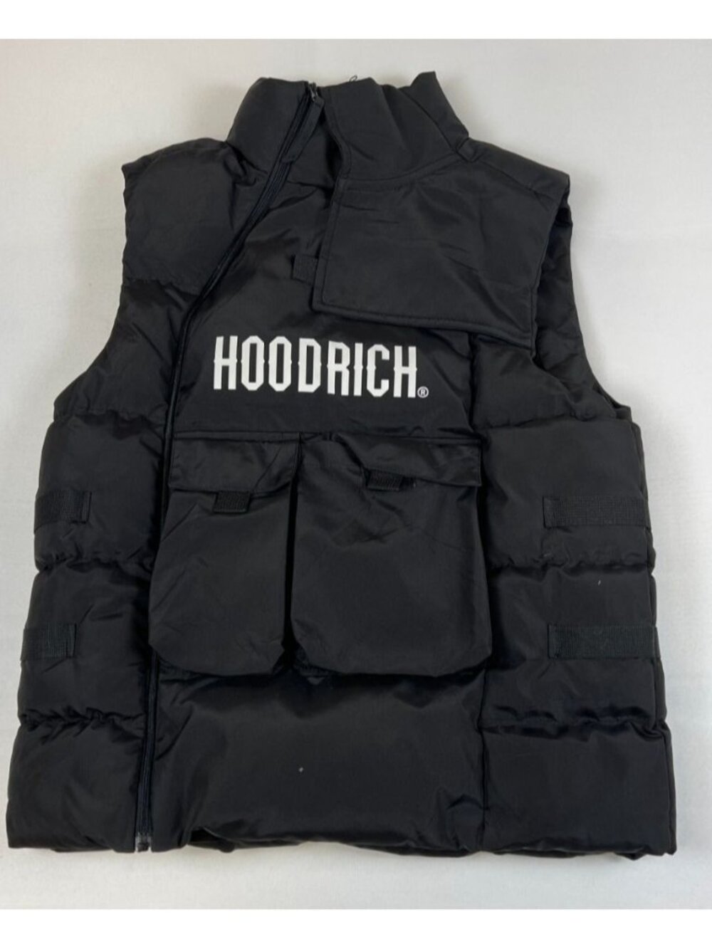 Hoodrich Men S Black OG Azure V2 Puffer Vest Tactical Multi-Pocket Gilet